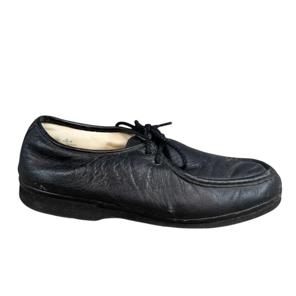 ET Wright Wright Lites Mens Black Leather Lace Up Moc Toe Oxfords Size 10.5 EW